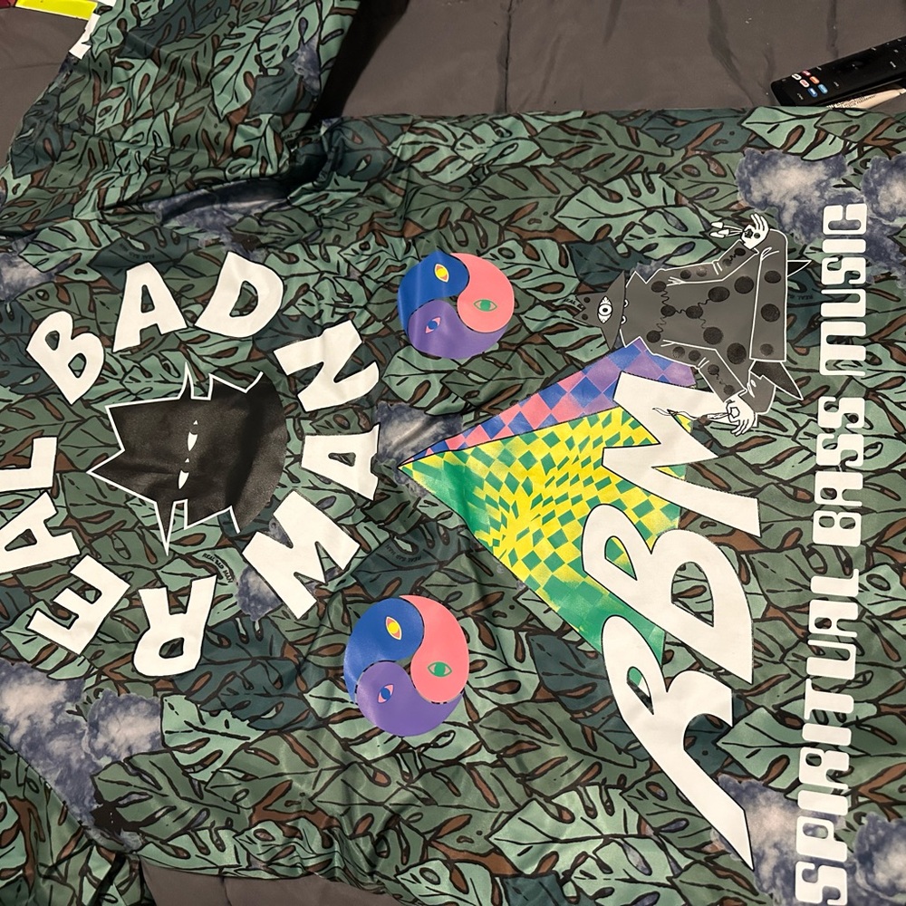 Real Bad Man Green Leaf Patterned Jacket
